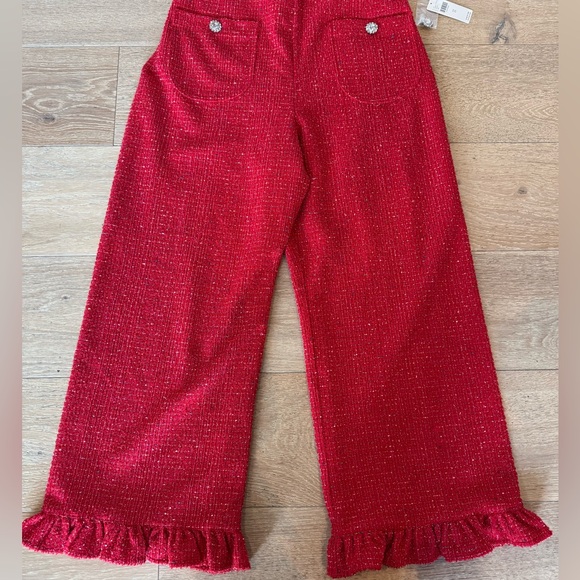 Maeve Red Wide Leg Capris & Strapless Tweed Top - Picture 2 of 4